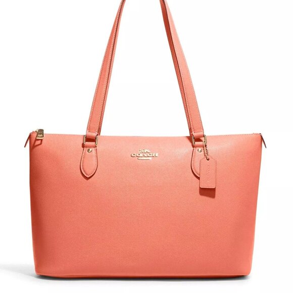 Like New Coach Gallery Coral Shoulder Bag Tote Purse Xl - Picture 1 of 12